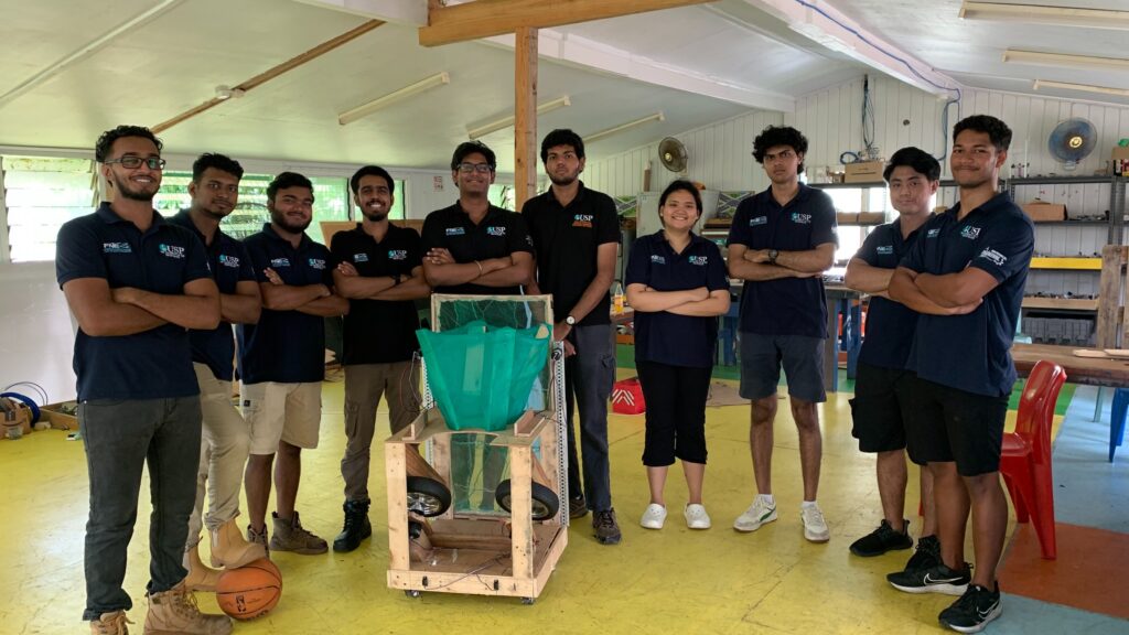 Claire Bartolome and her USP Robocon team members.