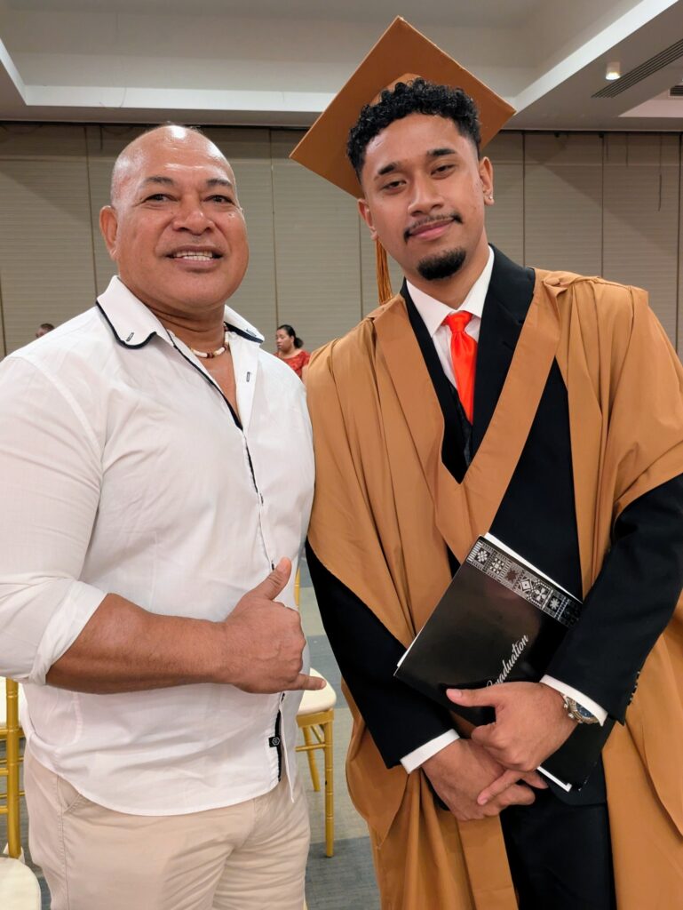 Maliumoeao Fa’asolo at the USP Medals and Prizes Ceremony