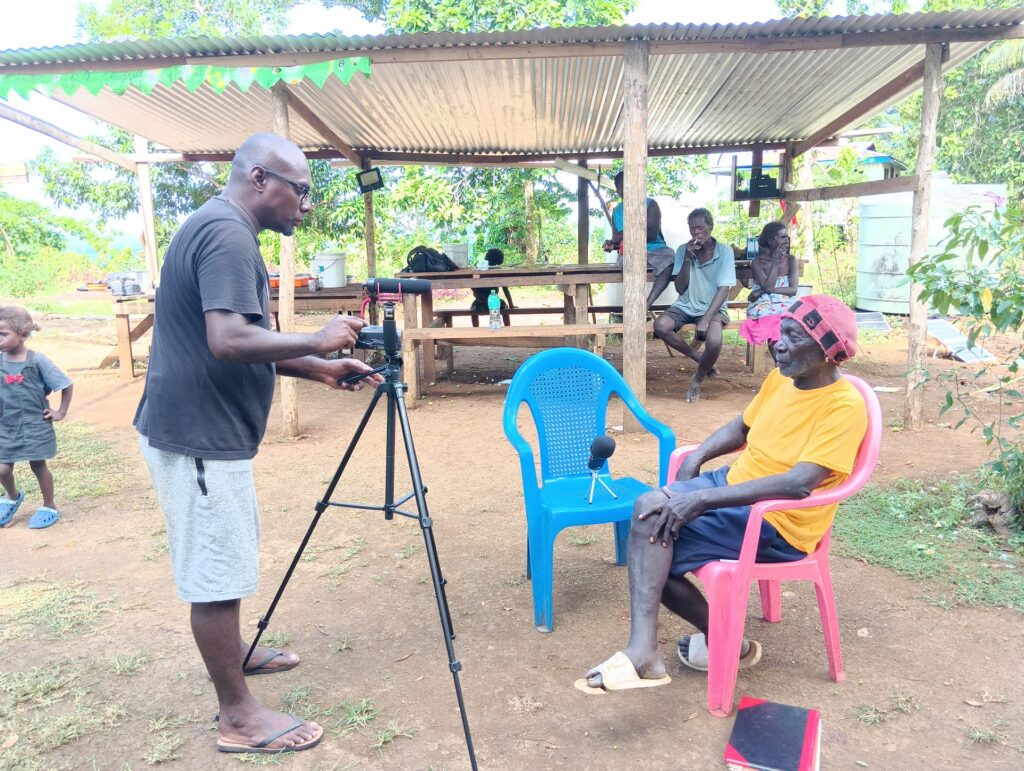 Peter Sasabule, whose linguistic research is preserving the Roviana language through the documentation of oral histories, stories, songs and cultural knowledge.